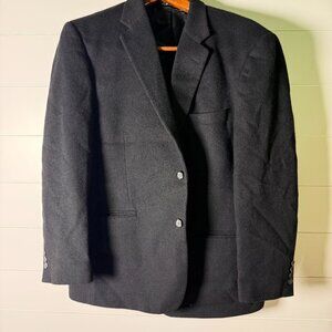 Hilton Club 100% Camel Hair Black Blazer Jacket Sports Coat Sz 44R